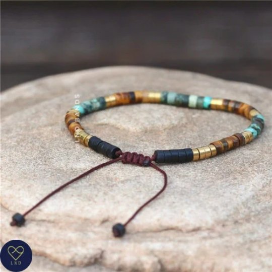 Black stone African Turquoise Tiger Eye Bracelet - LND Bands