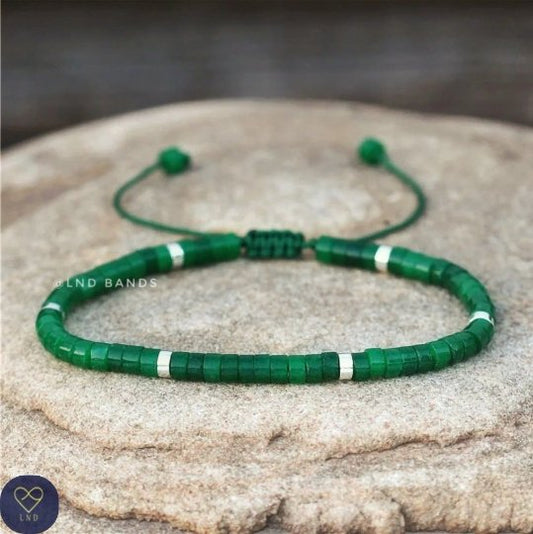 Green Agate - Natural Stone Bracelet, 4mm - LND Bands