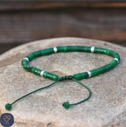 Green Agate - Natural Stone Bracelet, 4mm - LND Bands