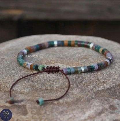 Indian Agate - Natural Stone Bracelet, 4mm - LND Bands