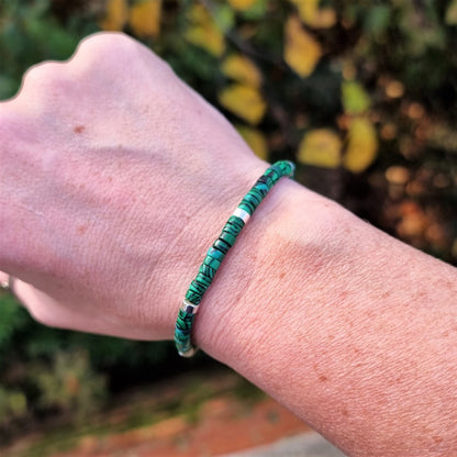 Malachite Adjustable Beaded Bracelet, 4mm - LND Bands