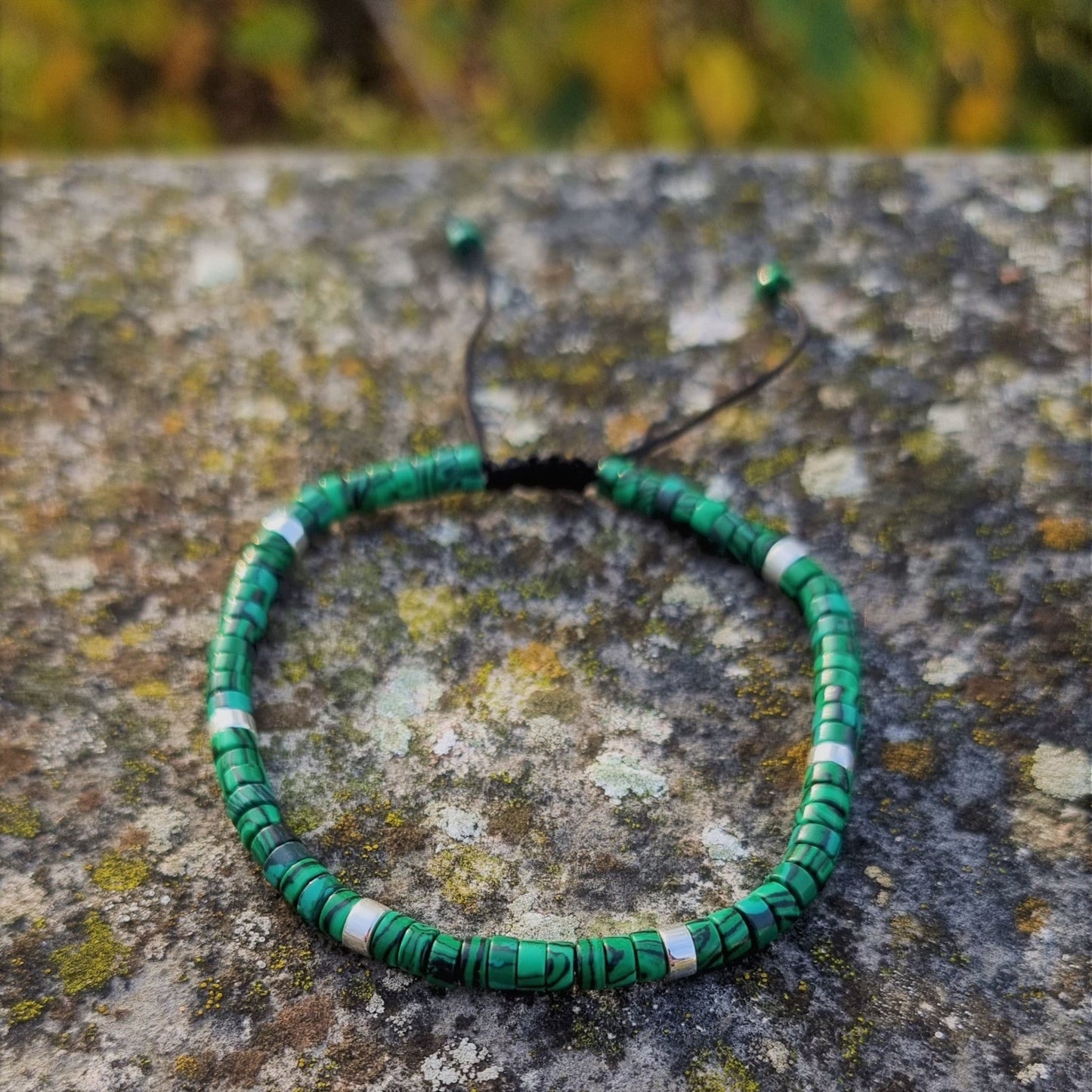 Malachite Adjustable Beaded Bracelet, 4mm - LND Bands