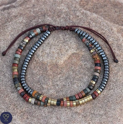 Morse code I LOVE YOU Picasso Jasper Bracelet - LND Bands