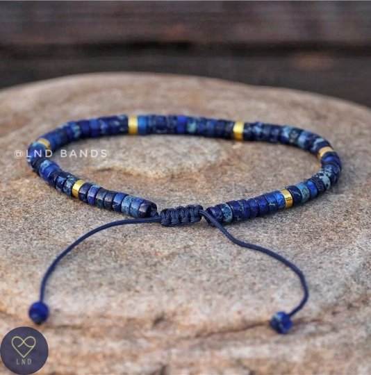 Navy Blue Jasper - Natural Stone Bracelet, 4mm - LND Bands