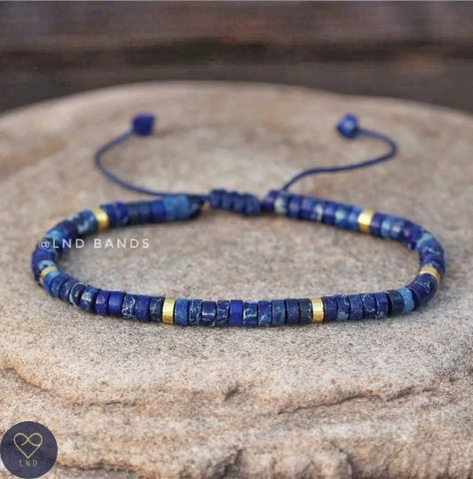 Navy Blue Jasper - Natural Stone Bracelet, 4mm - LND Bands