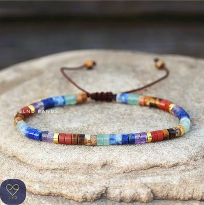 NEW 7 Chakra Bracelet - Natural Stone Bracelet, 4mm - LND Bands