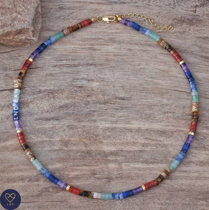 NEW 7 Chakra Necklace - Natural Stone Necklace, 4mm - LND Bands