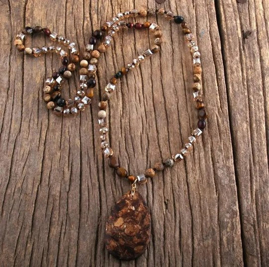 Picture Jasper Handmade Yoga/Meditation Necklace - LND Bands