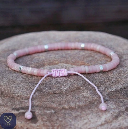 Pink Opal - Natural Stone Bracelet, 4mm - LND Bands