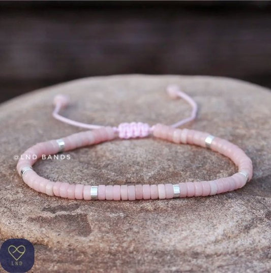 Pink Opal - Natural Stone Bracelet, 4mm - LND Bands