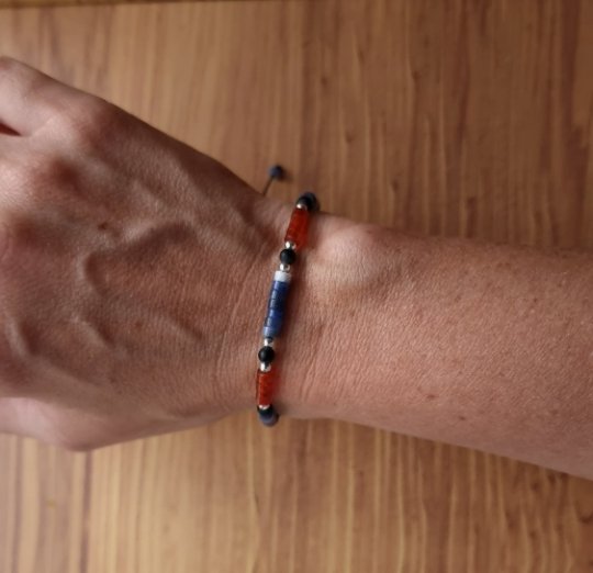 Red Agate and Sodalite - Natural Stone Bracelet, 4mm - LND Bands