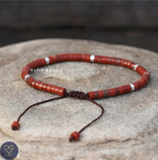 Red Jasper - Natural Stone Bracelet, 4mm - LND Bands