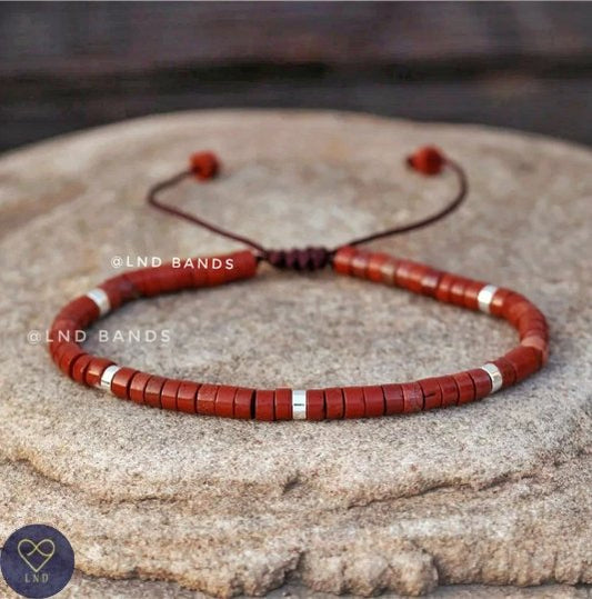 Red Jasper - Natural Stone Bracelet, 4mm - LND Bands
