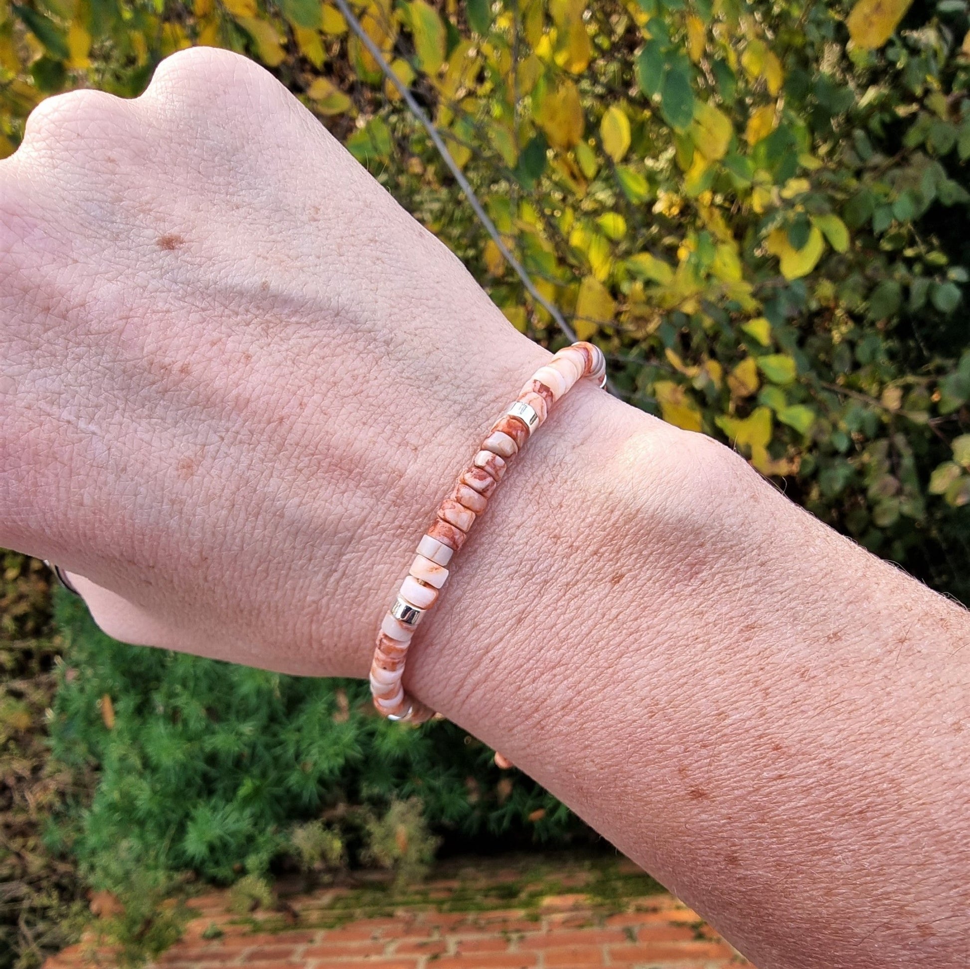 Red Spiderweb Jasper - Natural Stone Bracelet, 4mm - LND Bands