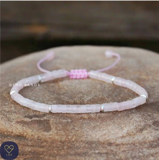 Rose Quartz - Natural Stone Bracelet, 4mm - LND Bands