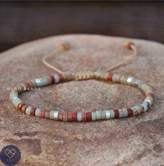 ShouShan Jasper Bracelet - Natural Stone Bracelet, 4mm - LND Bands