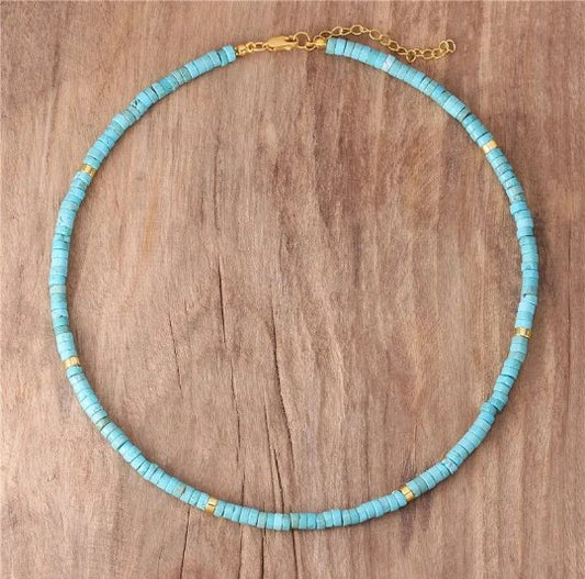 Turquoise - Natural Stone Necklace, 4mm - LND Bands
