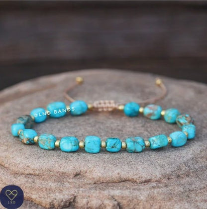 Turquoise New Shape - Natural Stone Bracelet, 4mm - LND Bands