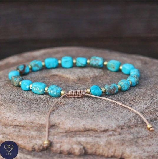 Turquoise New Shape - Natural Stone Bracelet, 4mm - LND Bands