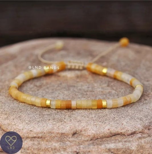 Yellow Jade - Natural Stone Bracelet, 4mm - LND Bands